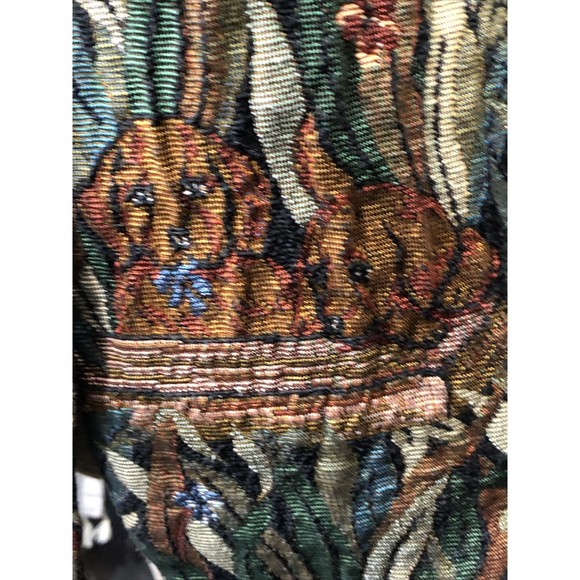 CABIN CREEK Vest Tapestry Puppy Dog Equestrian Hunting Size Med Petite Women's - Picture 6 of 15
